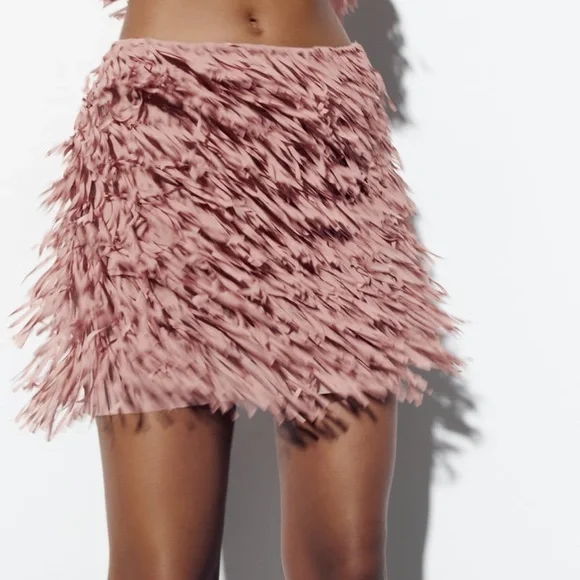Zara Fringed Mini Skirt - Picture 5 of 8